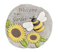 POPETPOP Resina Stepping Stone Giardino Decorazione Esterna con Disegno Api e Girasoli Pavimento Passeggio Esterno per Prato Terrazzo o Giardino