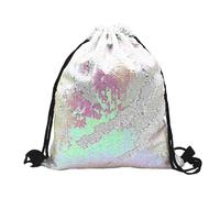 POPETPOP Reversible Sequin Drawstring Backpack in Bright Color Polyester for Sport and Shopping