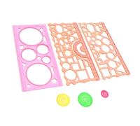 POPETPOP Righello Geometrico Creativo, Set da Disegno 3 Pezzi in Plastica, per Esercizi di Interesse e Allenamento Manuale, e Studenti Colore