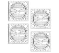 POPETPOP Righello Geometrico Multifunzionale Modelli Rotanti 4 Pezzi in Plastica Strumento Stabile e Resistente per Disegno Tecnico e Matematica per Studenti e Professionisti