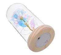 POPETPOP Rosa LED sotto Cupola di Vetro Bianca, Decorazione Floreale Simulata per San, Centrotavola Romantico per Matrimonio, Anniversario e Festa, Ornamento Protettivo da Tavolo