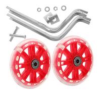 POPETPOP Ruote di Supporto per Bicicletta Rosse Silenziose e Regolabili con LED Ruote Ausiliarie Resistenti e Anti-UV per Stabilità e Controllo Compatibili Maggior Parte delle Bici per