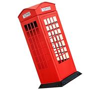 POPETPOP Salvadanaio Vintage Forma di Cabina Telefonica Rossa Barattolo Porta Monete per Contenitore Risparmio Soldi per Sviluppo Abitudini di Risparmio