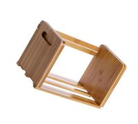POPETPOP Scaffale Scrivania in Bambù Estensibile e Organizer Libro da Tavolo Supporto Elegante per Libri e Documenti Design Retrattile per Ufficio e Casa Colore Legno Naturale