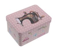 POPETPOP Scatola da Cucito in Latta retrò con Coperchio Incernierato, Organizer Portatile in Metallo per Accessori da Cucito, Contenitore Compatto per Fili e Aghi, per Casa e Viaggi