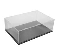 POPETPOP Scatola Espositiva per Libri in Acrilico 12x8x4 con Base Nera | Custodia Trasparente Rettangolare, Angoli Rinforzati e Telaio Spesso, per Archivi, Casa e Scaffale