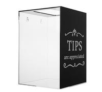 POPETPOP Scatola per Donazioni in Acrilico Trasparente con Contenitore Mance Sicuro e Resistente Soluzione Pratica per Fondi in Bar e Uffici