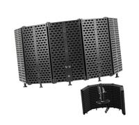 POPETPOP Schermo Isolante per Microfono Professionale Pieghevole e Facile da Installare su Scrivania o Supporto per Registrazione in Studio Podcasting e Trasmissioni Radiofoniche