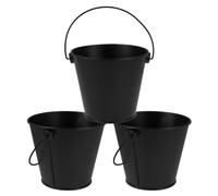 POPETPOP Secchio per Grasso da Barbecue Resistente e Compatto in Latta Nero 3 Pezzi Contenitore per Olio e Grasso per Raccolta Efficiente Durante Grigliate all Aperto