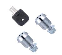 POPETPOP Serratura Camma Tubolare 17mm in Ferro e Plastica per Armadi e Cassetti, Facile da Installare con Chiave Rimovibile, Confezione 2 Pezzi Colore Nero Colore Casuale