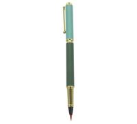 POPETPOP Set 1 Penna Calligrafica Portatile con Pennello in Pelo Morbido e Corpo in Plastica Verde per Scrittura di Caratteri Cinesi con Esperienza Confortevole