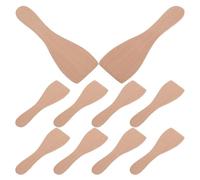 POPETPOP Set 10 Pezzi Spatole in Legno di Faggio per Barbecue e Cucina, Resistenti e Versatili, Facili da Riporre, per Friggere e Cuocere al Forno