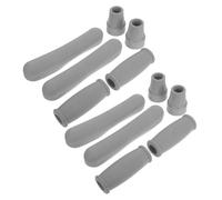POPETPOP Set 12 Pezzi Accessori per Stampelle e Bastoni da Passeggio Cuscinetti Imbottiti per Ascelle e Impugnature Punte e Piedini in Gomma Antiscivolo per Deambulatori Kit Ricambio