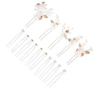 POPETPOP Set 15 Forcine per Chioma da Sposa Perle Fermagli a U Strass e Fiori Accessori Decorativi Eleganti per Acconciature da Matrimonio e Cerimonie Adatti a Tutte le Età