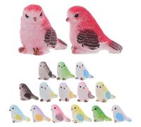 POPETPOP Set 16 Pezzi Mini Statuette di Uccelli in Resina Colorate Modelli di Uccelli in Miniatura per Decorazioni da Giardino Micro Paesaggi Terrari e Case delle Bambole Ornamenti per