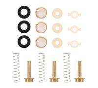 POPETPOP Set 18 Pezzi Accessori Riparazione Valvole Tromba Placcati Oro Tappi Valvole Pulsanti Rotondi Guide Pistone e Feltro a Molla per Manutenzione Strumenti Musicali
