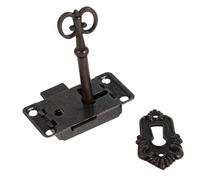 POPETPOP Set 2 Serrature Antiche Chiave in Ferro e Lega di Zinco, Chiusure Vintage per Armadietti, Mobili e Scatole in Legno, Resistenti alla Ruggine per Progetti Fai da Te e Restauro