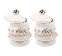POPETPOP Set 2 Tazze per Offerte D'acqua Buddiste in Ceramica Bianca Coppa di Loto, Resistente e Decorativa per Culto e Altare, Adatta per Pratiche Spirituali e Forniture Religiose