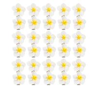 POPETPOP Set 20 Pezzi Fermagli per Chioma da Donna a Forma di Fiore Plumeria Bianco Accessori Chioma di Simulazione Leggeri Presa Sicura Forcine Bohémien per Feste Vacanze e Uso