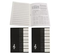 POPETPOP Set 3 Quaderni di Pentagrammi per Pianoforte, Carta Nera Pagine Staccabili e Riutilizzabili, per Scrivere Musica e Spartiti Durante la Back To School Party