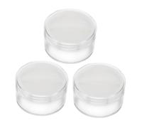 POPETPOP Set 3 Scatole per Cipria Opacizzante 50g in Plastica Bianca Portatile e Leggera con Puff per Trucco da Viaggio