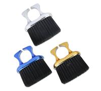 POPETPOP Set 3 Spazzole per Barba e Collo da Barbiere in Abs, Piccole e Portatili Anello Aperto, per Modellare Baffi e Chioma Uomo, per Toelettatura Professionale e Uso in Viaggio