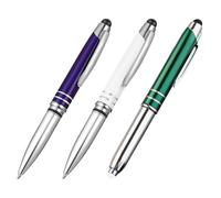 POPETPOP Set 3pezzi LED Lampada Penna Sfera in Metallo Impugnatura Confortevole e Illuminazione LED per Decorazioni Scuola e Scrittura su Tablet