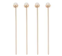 POPETPOP Set 4 Bastoncini per Chioma Perle Finte e Lega, Elegante e Resistente, Non Si Piega Né Cade, per Matrimonio e Cosplay