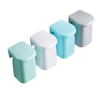 POPETPOP Set 4 Bicchieri Magnetici per Spazzolino da Denti e Collutorio Portabicchieri da Parete Antitraccia in Plastica Design e Funzionale Facile Installare e Rimuovere per Bagni Moderni