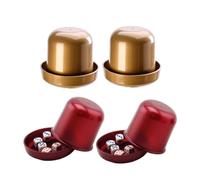 POPETPOP Set 4 Dadi da Gioco in Plastica Bicchieri Spessi e Robusti Leggeri e Compatti per Feste Giochi da Tavolo e Bar Accessori Decorativi per Ktv e Uso Familiare