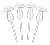 POPETPOP Set 4 Pezzi Annaffiatori Automatici per Piante a Forma di Fungo in Vetro da 130ml, Accessori Irrigazione Giardino per Orti in Casa e Terrazzi