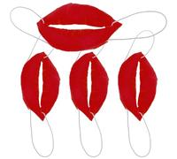 POPETPOP Set 4 Pezzi Bocca Salsiccia Rosse in Plastica per Cosplay Halloween Feste Maschera Circo Oggetti di Scena Bocca Grande Divertente per Spettacoli Carnevale