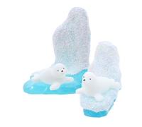 POPETPOP Set 4 Pezzi Micro Ornamenti Paesaggistici in Resina Sculture di Sigillo e Iceberg, Decorazioni Adorabili per Giardini in Miniatura e Micro Paesaggi