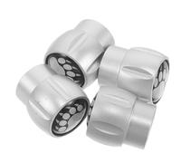 POPETPOP Set 4 Tappi Valvola Pneumatici Auto in Lega di Alluminio Design Artiglio D'orso Argento, Coprivalvole Metallo per Auto, Bici e Scooter, Protezione Antigraffio e Anti Perdita