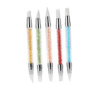 POPETPOP Set 5 Pennelli per Unghie Doppia Punta in Silicone e Acrilico per Decorazioni Nail Art, Penna per Incisione Scultura 3d Effetto, Accessori per Unghie Colore Casuale