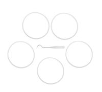 POPETPOP Set 5 Pezzi Anelli di Tenuta in Silicone Bianco con Utensili per Estrazione e Smontaggio per Spremiagrumi, Resistente e Facile da Pulire, per Uso Domestico