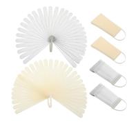 POPETPOP Set 6 Bastoncini Espositori per Unghie con Anelli Punte Campione Colore Naturale e Trasparente Accessori Nail Art per Pratica e Visualizzazione Professionale in Salone e Casa