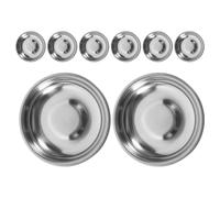 POPETPOP Set 8 Pezzi Piatti per Snack in Acciaio Inossidabile Rotondi, Resistenti e Facili da Pulire, per Mense e Asili