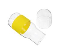 POPETPOP Set Caraffa da Comodino in Vetro 550ml con Coperchio | Camera e Uso Domestico, con Bicchiere e Rivestimento in Silicone Antiscivolo