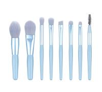 POPETPOP Set Cosmetici Setole Fini e Dense in Nylon, senza Perdita 8 Pezzi Manico in Legno Opaco per Utilizzo Quotidiano e Professionale