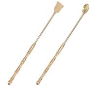 POPETPOP Set Cucchiaio e Pala in Rame Oro Accessori per Bruciatore di Incenso Robusti e Facili da Pulire per Cerimonie del tè e Banchetti