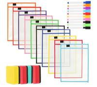 POPETPOP Set da 1 Busta Porta Documenti Trasparente in Pvc Funzione Cancellabile a Secco, per Uso Quotidiano e Protezione Professionale dei Fogli Colore Colore Casuale Stili multipli