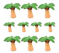 POPETPOP Set da 10 Pezzi Mini Alberi di Cocco in Resina Realistici per Micro Paesaggi e Scene Miniature da Spiaggia e Decorazioni per Modellismo
