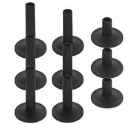 POPETPOP Set da 12 Maniche per Piatti Batteria in Plastica Nera, Resistente e Leggera con Base a Flangia, Adatta per Aste Piatti da 8mm, Accessori per Batteria Facili da Trasportare