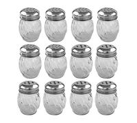 POPETPOP Set da 12 Pezzi di Barattoli per Spezie in Vetro per Cucina, Contenitori per Sale e Pepe, per Organizzare e Mantenere la Cucina Pulita e Ordinata