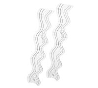 POPETPOP Set da 2 Righelli per Quilting Trasparenti in Acrilico Modelli Ondulati per Macchina da Cucire Domestica, Stencil e Righello Curvo per Trapuntatura, Accessori per Patchwork