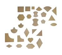 POPETPOP Set da 27 Pezzi Modelli di Taglio Patchwork in Acrilico Trasparente, Righello Fai da Te per Cucito Artigianale e Quilting, Stencil per Trapunte Adatto a Progetti Creativi