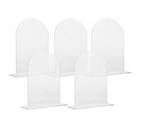 POPETPOP Set da 5 Cartelli in Acrilico Trasparente per Numeri Tavoli Matrimonio, Porta Segnaposto Vuoto Supporto da Tavolo, per Feste, Banqueting e Decorazioni Eventi
