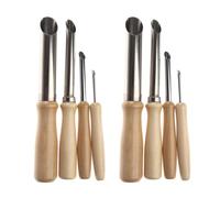 POPETPOP Set da 8 Utensili per Punzonatura Ceramica Punzoni Rotondi Tagliatori di Fori in Argilla Manico in Legno Strumenti per Sculture Artigianali di Ceramica e Terracotta Adatti a
