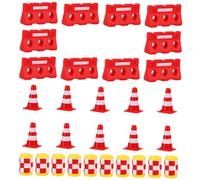 POPETPOP Set da Gioco 30 Mini Coni Stradali e Segnali per Ragazzo Giocattoli Educativi per Simulazione e Regole del Traffico Inclusi 10 Coni 10 e 10 Secchi Gialli per attività Interattive